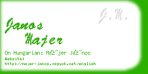 janos majer business card